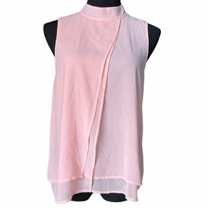 White House Black Market Blush Pink Sleeveless Layered Blouse – Size Small